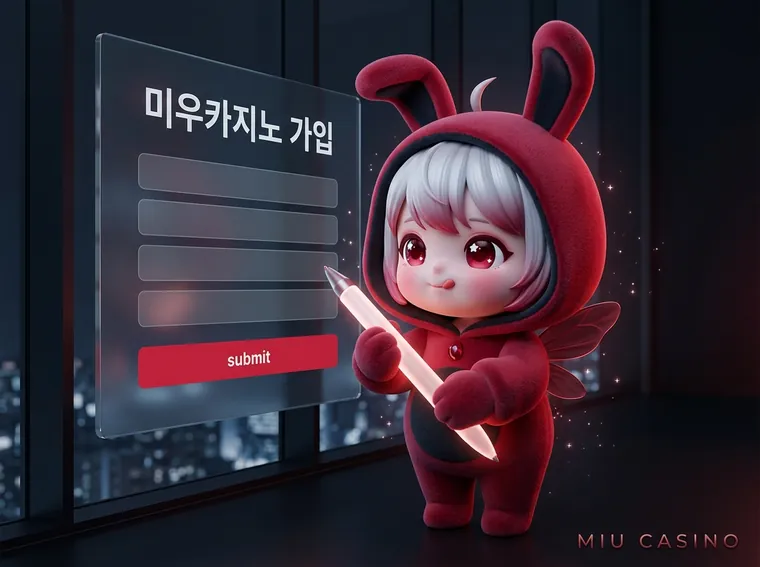 미우카지노 회원가입 신청 화면
